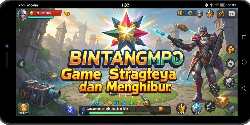 Screenshot BINTANGMPO menunjukkan aksi strategi yang intens.