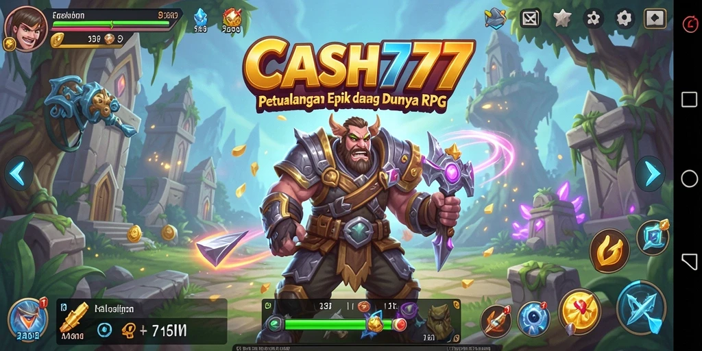 Screenshot gameplay <strong>CASH777</strong> yang menampilkan aksi seru dalam pertempuran RPG.