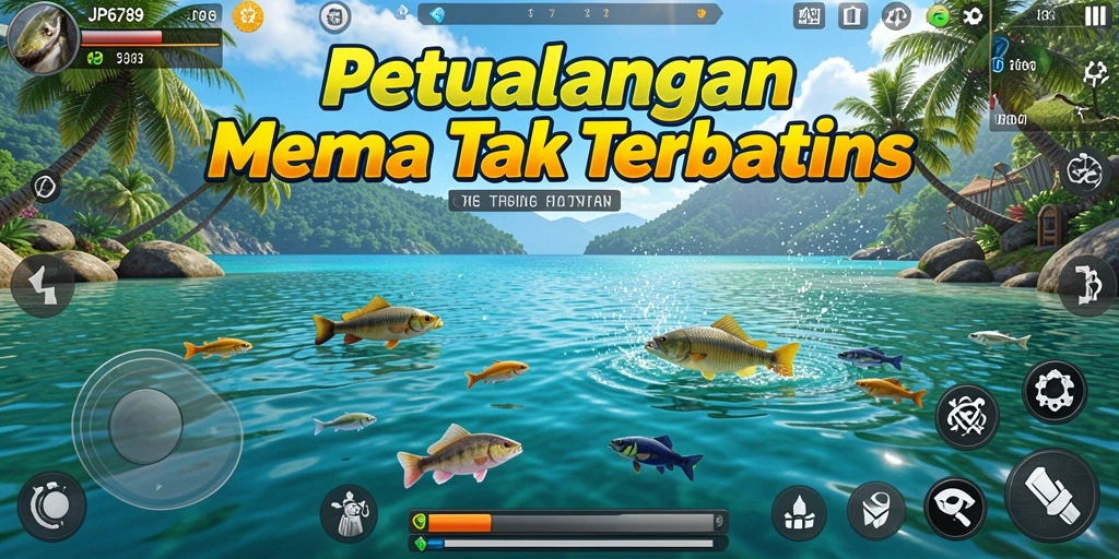 Tampilan gameplay seru dalam JP6789, rasakan sensasi memancing.