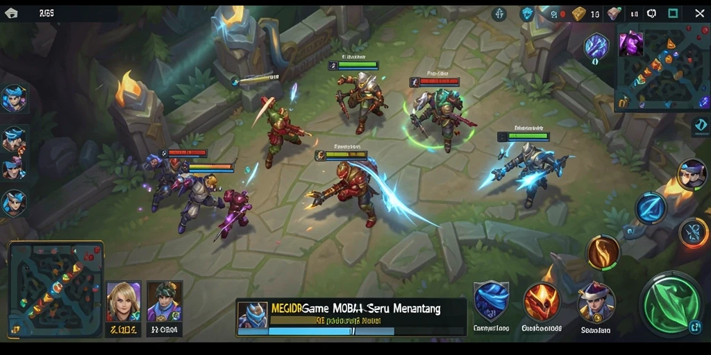 Screenshot gameplay MOBA MEGAIDR yang menegangkan.