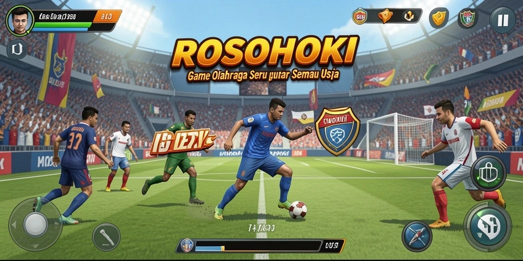 Screenshot utama ROSOHOKI menampilkan gameplay olahraga yang seru.