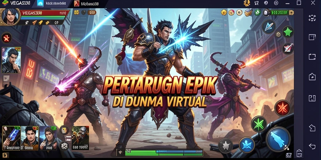 Tangkapan layar utama dari gameplay Fighting VEGAS338 yang mendebarkan.